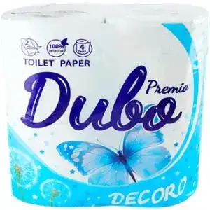 Папір туалетний Диво Premio Decoro 2-х шаровий блакитний 4 шт