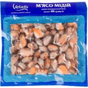 М'ясо мідій Veladis глазуроване варено-морожені 400 г