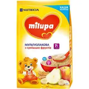 Дитяча каша Milupa молочна Мультизлакова з сумішшю фруктів від 7-ми місяців, 210 г