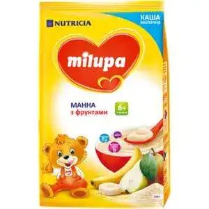 Детская каша Milupa молочная Манная с фруктами от 6-ти месяцев, 210 г