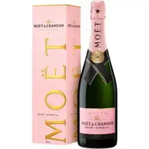 Шампанське Moët & Chandon Rose Imperial рожеве брют в подарунковій упаковці 0.75 л