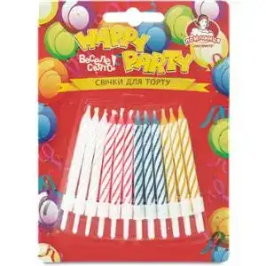 Свечки для торта Happy Party Помічниця двухцветные 24 шт