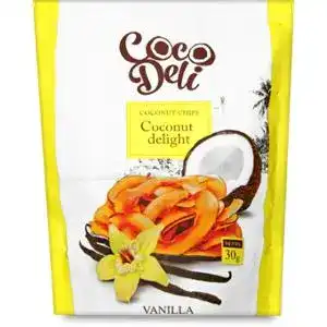 Чіпси Coco Deli кокосові зі смаком ванілі 30 г