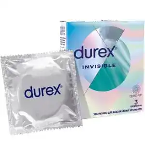 Презервативи Durex Invisible латексні з силіконовою змазкою 3 шт.