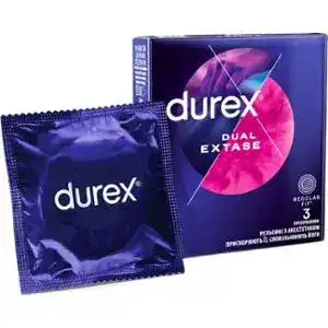 Презервативи Durex Dual Extase з анестетиком 3 шт.