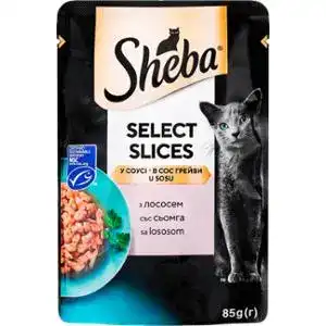 Корм для котів Sheba Selection in Sauce волога з лососем в соусі 85 г