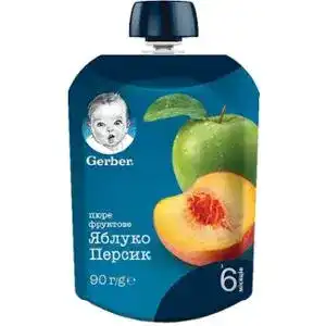Пюре Gerber для дітей від 6 місяців яблуко-персик 90 г 