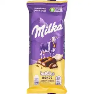 Шоколад Milka Bubbles молочный пористый с кокосом 97 г