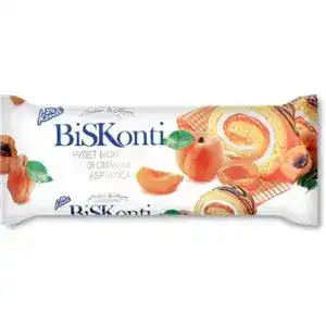 Рулет бісквітний зі смаком абрикоса BiSKonti Konti м/у 175г