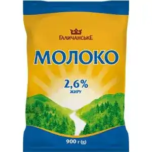 Молоко ГаличанськЕ 2.6% пастеризоване 900 г