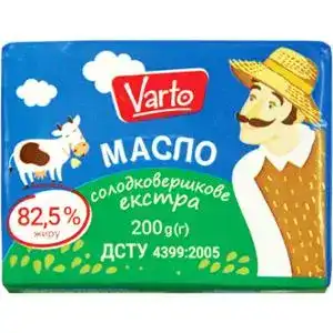 Масло Varto солодковершкове екстра 82.5 % 200 г