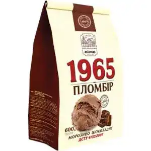 Морозиво Лімо пломбір шоколадний 1965 600 г