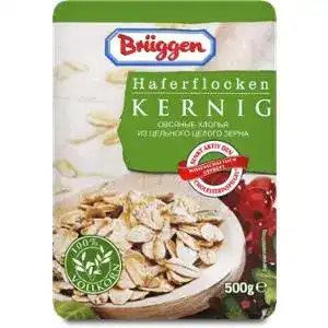 Вівсяні пластівці Bruggen Haferflocken Kernig з цільного зерна 500 г
