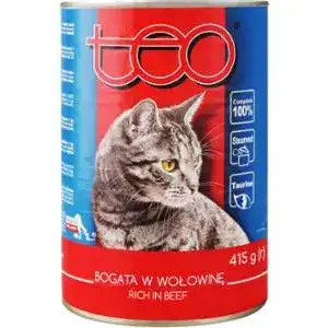 Консервованій корм для котів TEO з яловичини 415 г