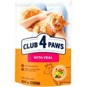 Корм для котів Клуб 4 Лапи Premium сухий з телятиною 300 г