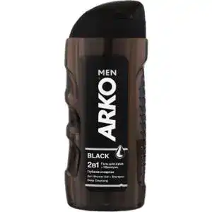 Шампунь-гель для душу Arko Men Black 2в1 з активованим вугіллям 260 мл