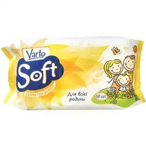 Серветки вологі Varto Soft для всієї родини 60 шт.