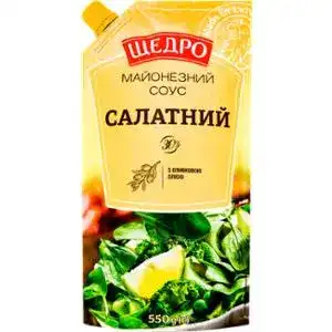 Майонезний соус Щедро салатний 30% 550 г