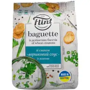 Сухарики Flint Baguette пшеничні вершковий соус із зеленню 100 г
