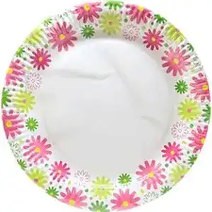Тарелка бумажная Цветы 230 мм 6 шт