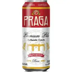Пиво Praga Premium Pils світле фільтроване 4.7% 0.5 л