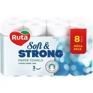 Рушники паперові Ruta Soft&Strong 3-шарові 8шт