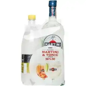 Набір Вермут Martini Biancо білий десертний 15% 1 л + Напій Schweppes Indian Tonic безалкогольний сильногазований 1 л