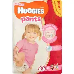 Підгузки-трусики Huggies Pants для дівчаток розмір 6 (15-25 кг) 30 шт.