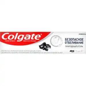 Зубна паста Colgate Безпечне відбілювання Природний вугілля 75 мл
