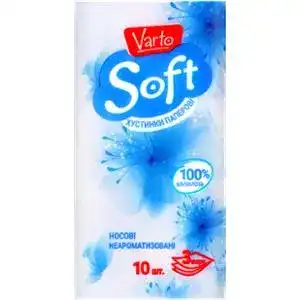 Хустинки паперові носові 3-х шарові Varto Soft 10 шт.