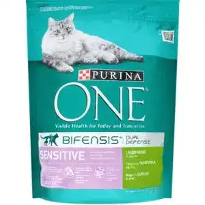 Корм для котів Purina One Sensitive сухий з індичкою и рисом 800 г