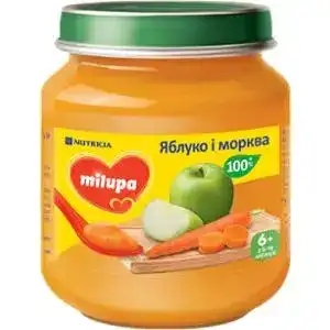 Пюре Milupa для дітей від 6 місяців яблуко, морква 125 г 