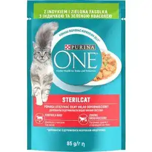 Корм для стерилизованных котов Purina One Steril Cat с индейкой и зеленой фасолью 85 г