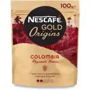 Кава розчинна сублімована Nescafe Gold Origins Colombia у пакеті 100 г