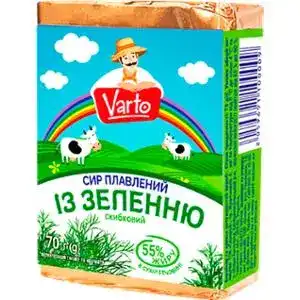 Сыр Varto плавленый с зеленью 55% 70 г