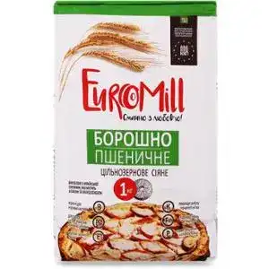 Борошно EuroMill пшеничне цільнозернове 1 кг