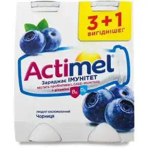 Продукт кисломолочний Actimel чорниця 1.5% 4х100 г