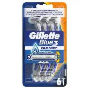 Одноразові станки для гоління чоловічі Gillette Blue 3 Comfort 6 шт