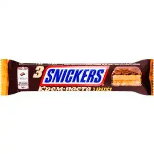 Батончик Snickers Creamy Peanut Butter шоколадний з арахісової пастою, карамеллю і арахісом 3 х 18.25 г