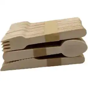 Набор столовых приборов деревянный (ложка, вилка, нож) 10 шт. (21F0183)