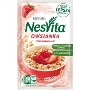Каша вівсяна швидкого приготування Nesvita солодка з молоком та шматочками полуниці 45 г