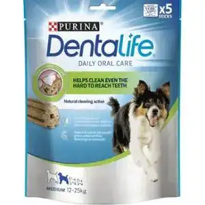Ласощі Dentalife Medium для дорослих собак середніх порід для здоров'я зубів і ясен 115 г