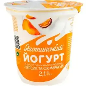 Йогурт Яготинський персик-сік маракуйї 2.1% 260 г