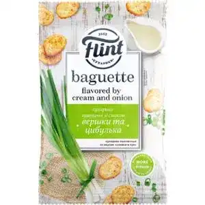 Сухарики Flint Baguette пшеничные сливки и лук 60 г