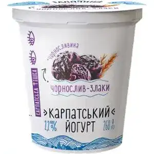 Йогурт Галичина Карпатський чорнослив-злаки 2.2% 260 г