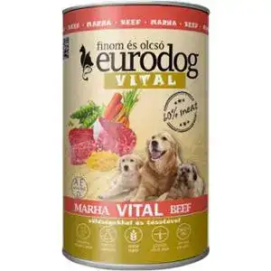 Вологий корм EuroDog Vital для собак з телятиною 1.24 кг