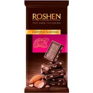 Шоколад Roshen черный с подсоленным миндалем 85 г