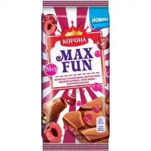 Шоколад Корона Max Fun молочний вишня 150 г