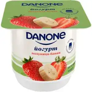Йогурт Danone Полуниця-банан 2% 125 г
