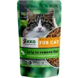 Корм Екко-Гранула Помощь выведению шерсти для кошек 400 г
